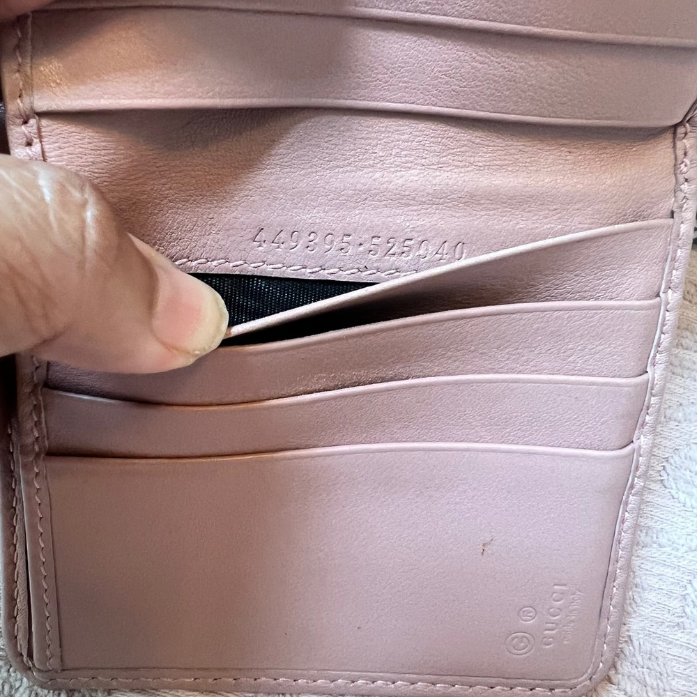 Gucci Microguccissima Pink Leather Compact Bifold Zip Wallet 449395 - Picture 8 of 8